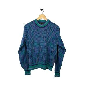 VINTAGE Colours by Alexander Julian Men’s 3D Knit Chunky Sweater Blue/Purple M